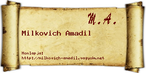 Milkovich Amadil névjegykártya